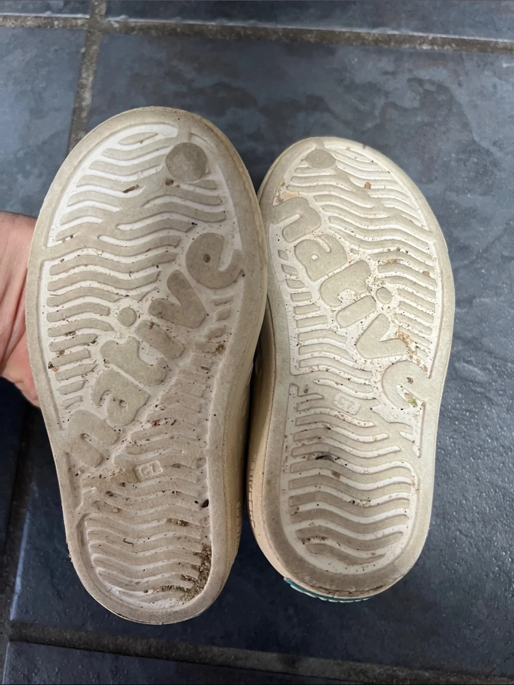 Native Kids White and Beige Water Shoes